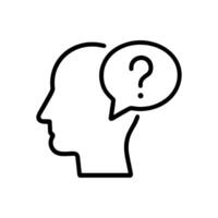 Pensive profile ponders perplexing possibilities icon illustration element vector