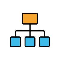 Colorful hierarchical flowchart graphic diagram icon illustration element vector