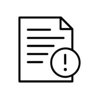 Document alert Paperwork with attention needed icon illustration element vector