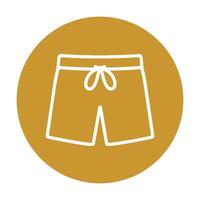 Swim trunks sketch on golden background icon illustration element vector