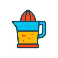 Citrus juicer brimming with fresh juice icon illustration element vector