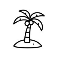 Tropical island oasis with palm illustration design element vector