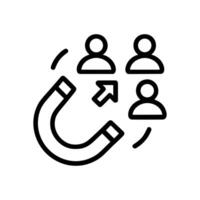 Magnetic attraction towards a group illustration design element vector