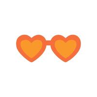 Orange heartshaped sunglasses against a white backdrop vector