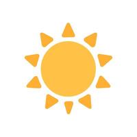 Yellow sun icon with triangular rays around a central circle vector