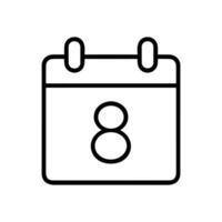 Calendar icon displaying number eight illustration design element vector