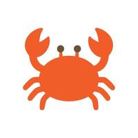 Orange crab with large claws and small brown eyes against a white background vector