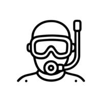 Diver with mask and snorkel illustration design element vector