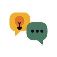 Brainstorming conversation with idea generating illustration design element vector