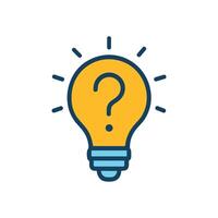 Questionfilled lightbulb illuminating potential uncertainty icon illustration element vector