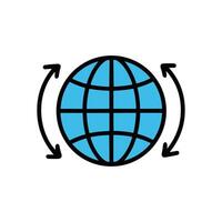Rotating globe symbolizes global connections icon illustration element vector