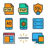 Digital development elements modern icon set icon illustration element vector