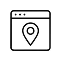 Browser window displaying location marker icon icon illustration element vector