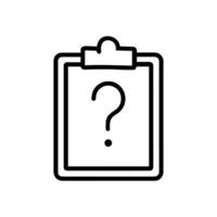 Clipboard with a puzzling question mark icon illustration element vector