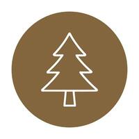 Minimalist tree icon in earthy circle icon illustration element vector