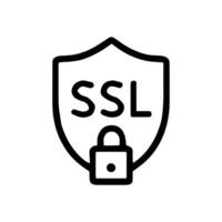 Secured shield with SSL padlock icon illustration element vector