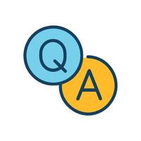 Colorful QA Questions and Answers Concept icon illustration element vector