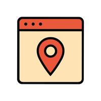 Website location marker travel destination finder icon illustration element vector