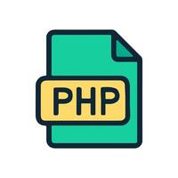 Teal File with PHP Text icon illustration element vector