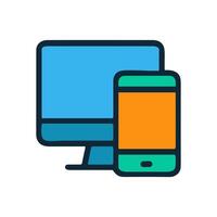 Digital Devices Interconnected Seamlessly icon illustration element vector
