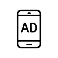 Phone displaying ad text icon icon illustration element vector