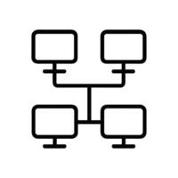Interconnected monitors form a digital network icon illustration element vector