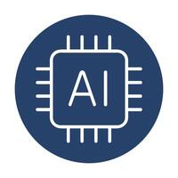 AI Chip Circuits of Tomorrow icon illustration element vector