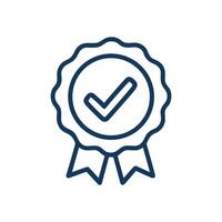 Quality emblem featuring a checkmark icon illustration design element vector