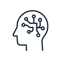 Mind connection inside a human head illustration design element vector