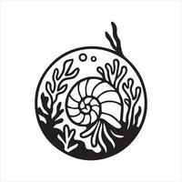 Undersea frame Design vector