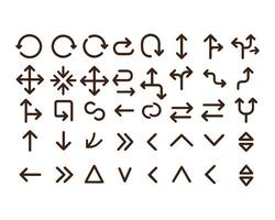 Linear arrow icons set vector