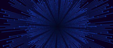 Blue lines with circles extend from a dark center vector
