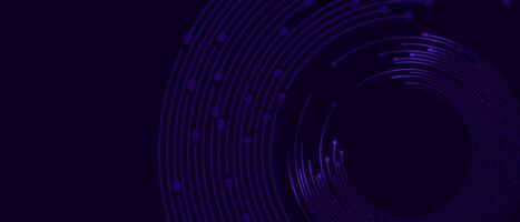 Purple abstract lines dots on dark background vector