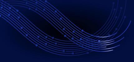 Blue lines curve across dark background, connected by circles vector