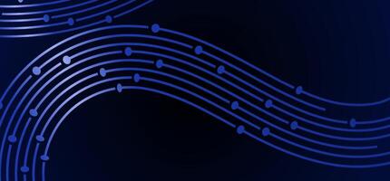 Dark blue background with curved, connected lines dots vector