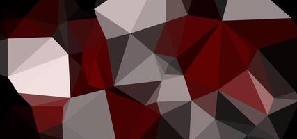 Abstract geometric polygonal pattern in reds, grays, and black vector
