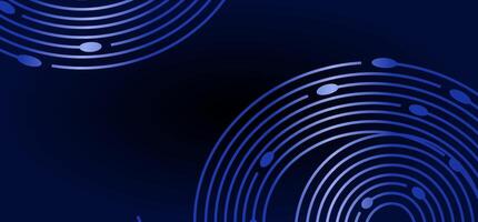Blue arcs with connecting dots on dark gradient background vector