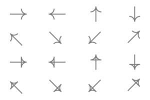 Collection of directional arrow icons in various orientations vector