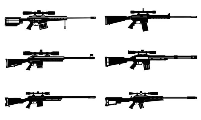 Collection of Sniper Rifles Silhouettes
