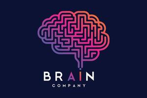 Creative Brain Logo for Tech Company Branding symbolizing intelligence, innovation and technology vector