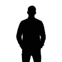 Silhouette of Man Standing with Hands in Pockets Isolated vector