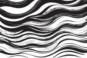 Dynamic abstract wave line pattern in black and white. Ideal for prints, modern backgrounds, textiles, branding, and digital art with a fluid, flowing aesthetic. vector