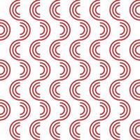 Seamless pattern with red curve lines on white background. vector