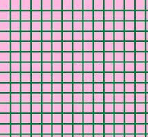 Geometric grid pattern with pink squares and green grid lines. vector