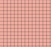 Geometric grid pattern with light coral squares and black grid lines. vector