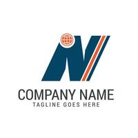 Letter N web or World Modern, and Elegant Logo Design vector