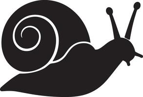 Snail silhouette black and white minimal art, Garden snail illustration simple style vector