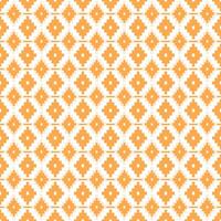 Seamless native-style pattern with orange geometric diamond shapes on a white background. Ideal for textile, boho decor, packaging, and ethnic-inspired design. vector