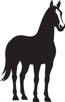 Horse silhouette black design simple pose, Standing horse in minimal sketch style vector