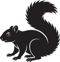 Squirrel silhouette nature theme, Woodland creature in simple line art vector